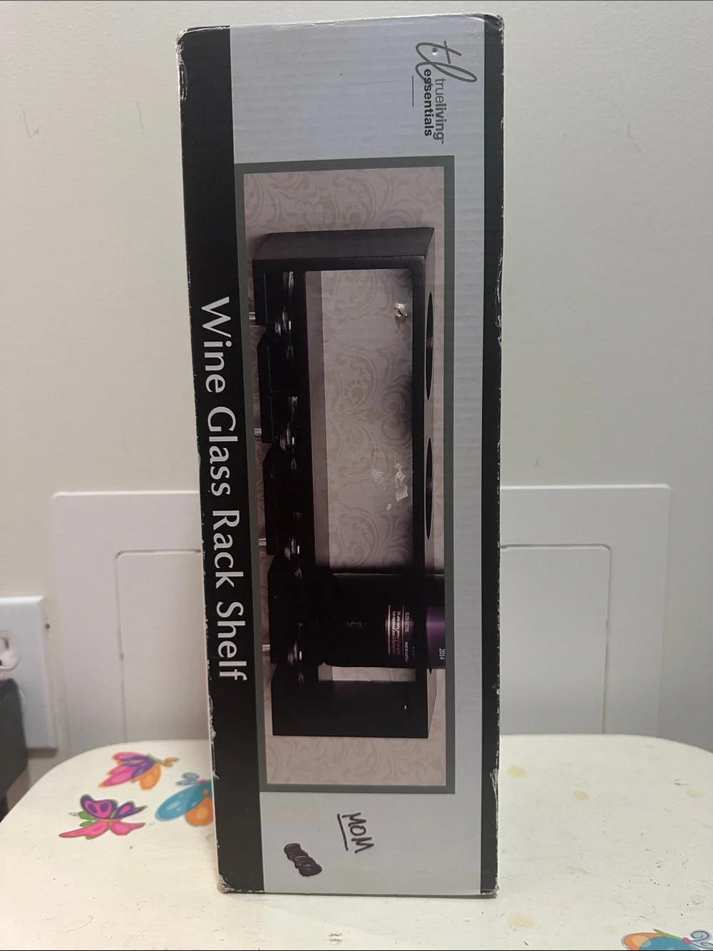 Black Wine Glass Rack Shelf